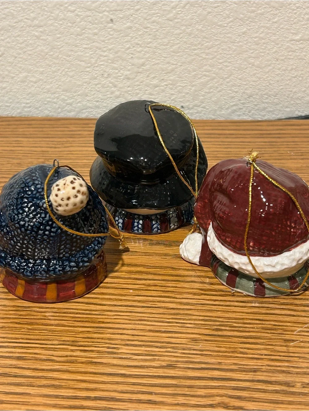 Holiday Snowman Ornament Set - Multicolor Ceramic Heads